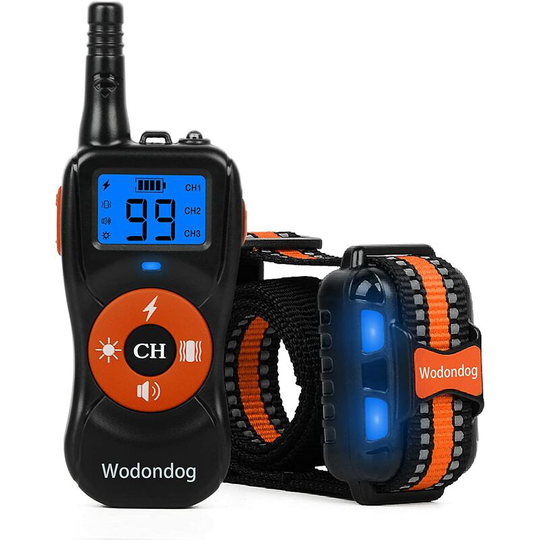 Dog Training Collar, Waterproof Electric Dog Collar with Vibration, Sound and Static Shock Modes, 800M Remote Control