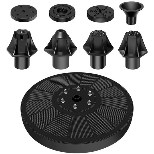 Solar Fountain Pump 3W Solar Powered Outdoor Bird Bath Fountain 7 Spray Patterns Water Pump