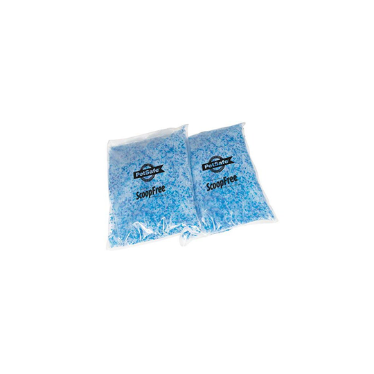 PetSafe Scoopfree Premium Blue Non Clumping Crystal Cat Litter, Reusable Tray Litter, Odour Control, Low-Tracking, 99% Dust-Free, 2-Pack � 2 kg