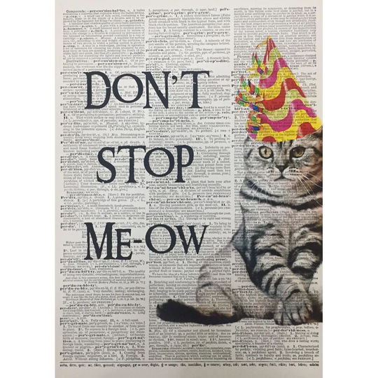 A3 Funny Cat Quote Dictionary Print - Cat Wall Art - Cat Print - Funny Animal Pun - Kitten Picture