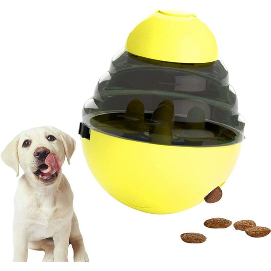 Dog Food Ball, Dog Food Ball, Treat Ball, Dog Toy Balls, Dog Treat Ball, for Small Dogs Hunting and Playing (Yellow)