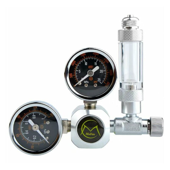 Bearsu - CO2 pressure reducer, pressure regulator for aquarium, fish tank with air bubble counter