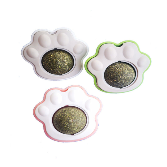 Catnip Ball, Wall-Mounted Catnip Ball, Rotating Catnip Toys, Edible Catnip Toys for Cats3 pc