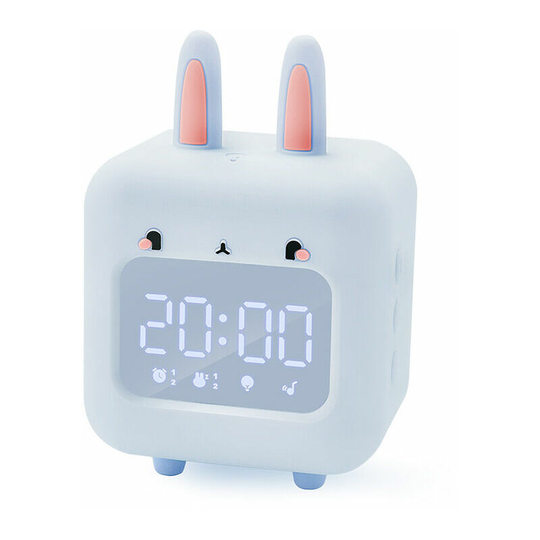 Monly - Rabbit smart alarm clock special student small alarm clock children's music clock with night light