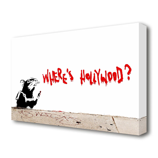 Rat Wheres Hollywood - Wrapped Canvas Graphic Art Print