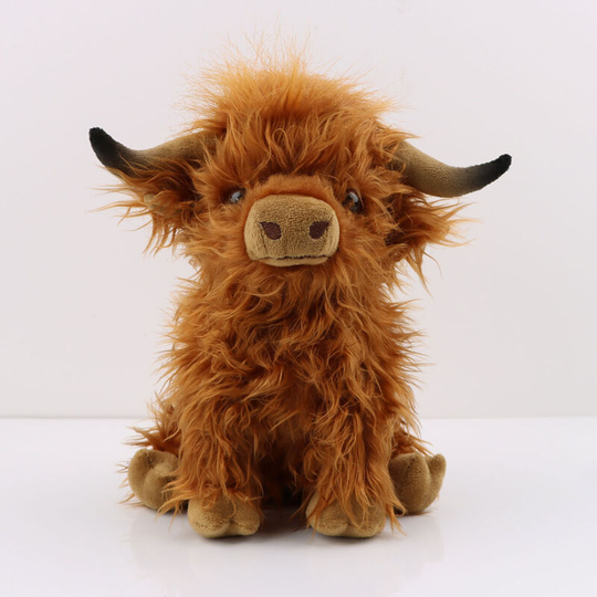 Suglan Highland Cattle Plush Toys Cute Imitation Long Hair Cattle Dolls