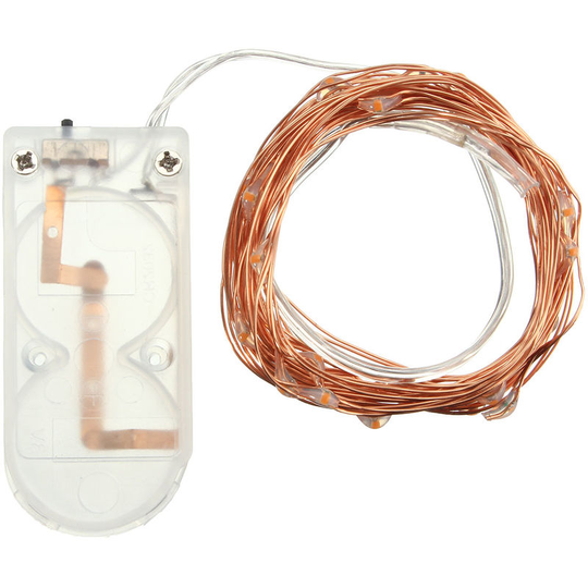 3M 30 Led String Light Wire Chain Copper Part Battery Button Operated Xmas Pink