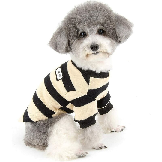 Sweaters for Small Dog Winter Coat Soft Cotton Striped Warm Puppy Cat Jacket Pet Clothes Chihuahua Yorkshire Black s
