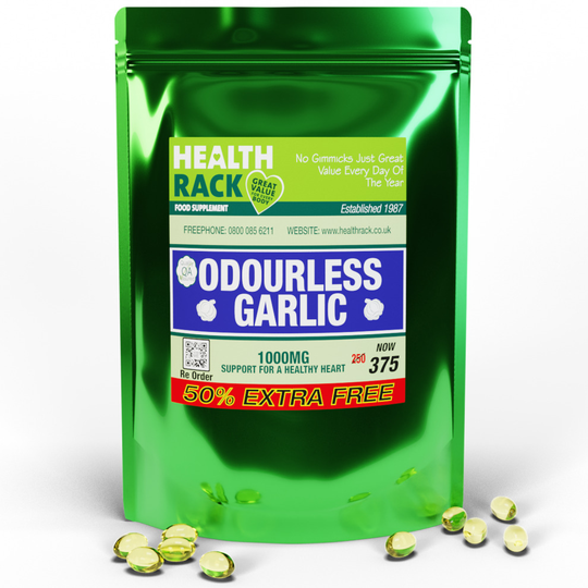 Odourless Garlic Pearls 375 Capsules 1000mg Heart Health