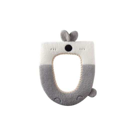 Toilet Cover, Washable Cushion Toilet Seat Cover Cushion Toilet Cover, Gray Rabbit, 2 Pieces