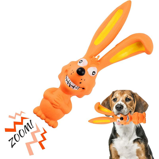 Barking Toys, Interactive Latex Toys, Dog Chew Toys, Soft Rubber Chew Toys for Small, Medium and Large Dogs (Orange Fox 3 Pack)