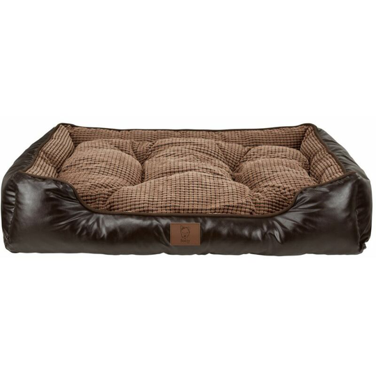 Tuscan Luxury Faux Leather Soft Fur Fleece Large Dog Bed Pet Cat Basket - X-Large - Bunty
