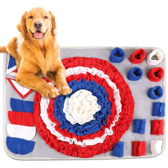 Snuffle Mat Dog Scavenging Mat Dog Educator Mat Dog Soft Washable Play Mat Snuffle Toy Dog Train Sense of Smell Slow Feeding Stress Release Pad