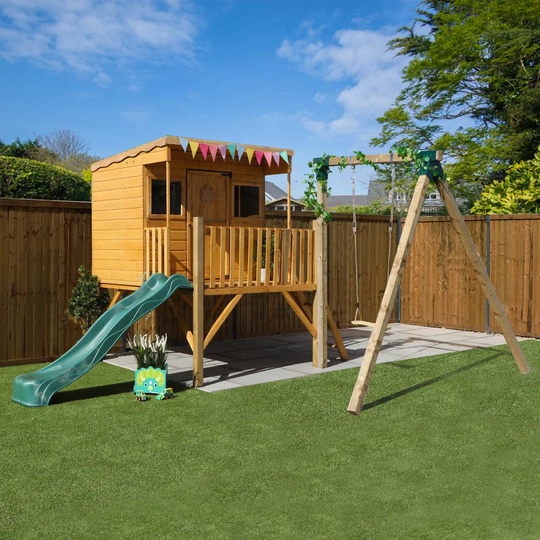 Pent Style Playhouse With Tower & Activity Set