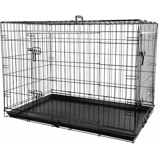 Pet Wire Cage with Sliding Door Mezo xl 70x109x77 cm Black Flamingo Black