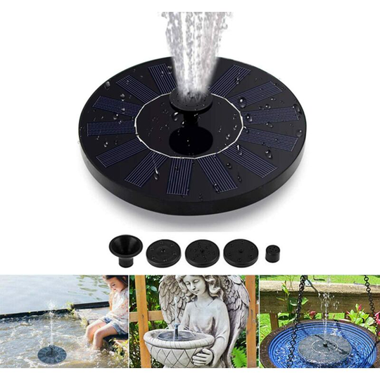 LangRay Outdoor Solar Fountain, 1.4W Solar Water Pump with 4 Fountain Styles, Floating Fountain with Solar Panel for Garden, Birdbath or Ponds