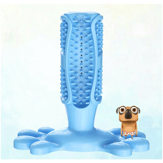Dog-massed dog toothbrush stick effectively cleans medium-sized dog-resistant dogs, blue (m: 126mm * 125mm)