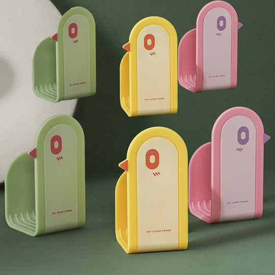 Flying Rabbit Bird Pot Lid Rack Chopping Board Chopping Board Universal Kitchen Storage Holders No Punch (3 Pairs, 3 Colors)