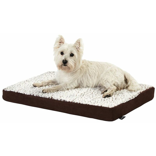 Ultra Soft Fur Washable Dog Pet Mattress Basket Bed Cushion Fleece Pillow - Brown - Small - Bunty