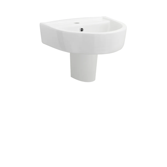 Vitreous China U-Shaped 425 mm Semi Pedestal Basin