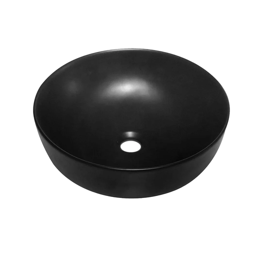 Rohrbach Black Ceramic Circular Vessel Bathroom Sink