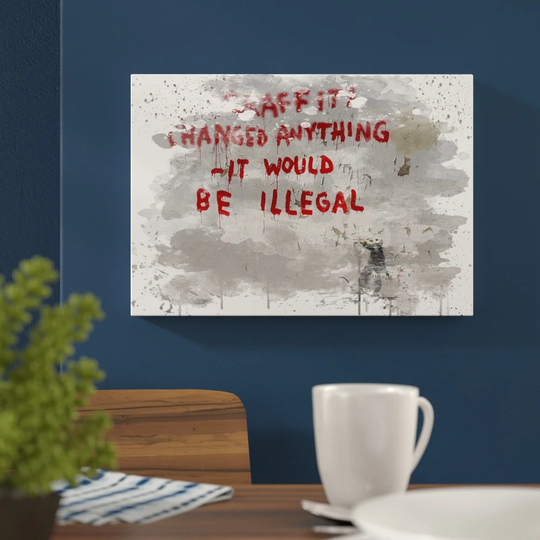 'Banksy Rat Graffiti Wall Art' Graphic Art Print Poster