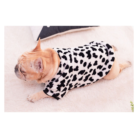 Pet Sweater,Warm Dog Sweater,Dog Turtleneck Sweaters Leopard Pattern Knitwear Dog Clothes,Puppy Sweater Fleece Hooded Sweater for Autumn Winter (l)