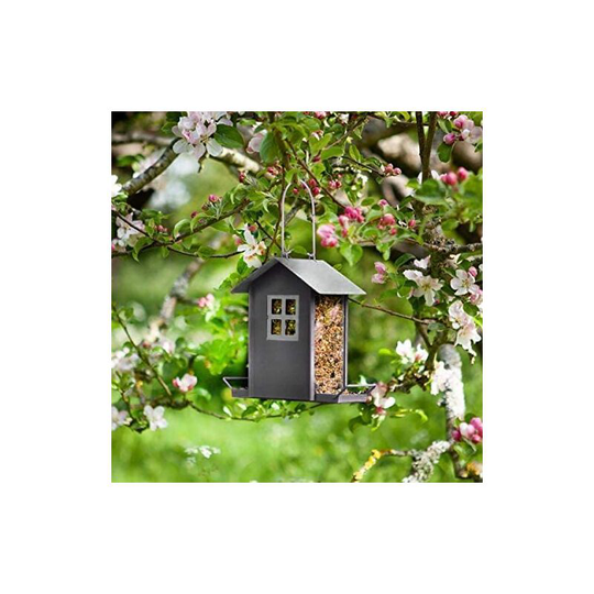 Beach Hut Bird Seed Feeder Hanging Feeding House Metal