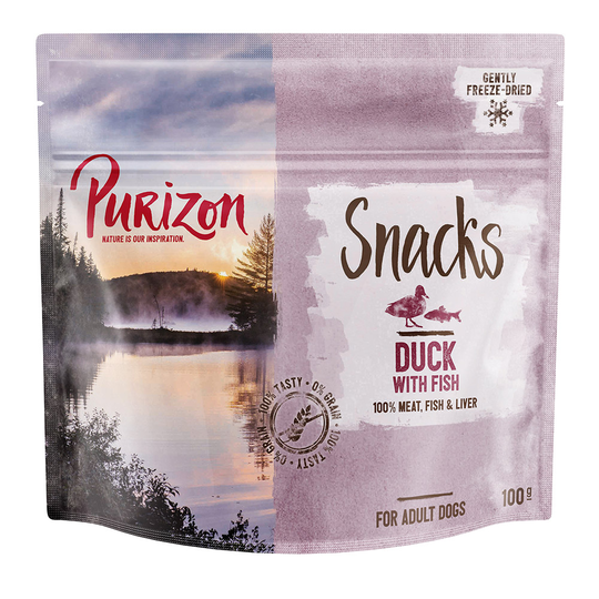 Purizon Dog Snacks - Grain-Free Duck with Fish - Saver Pack: 3 x 100g