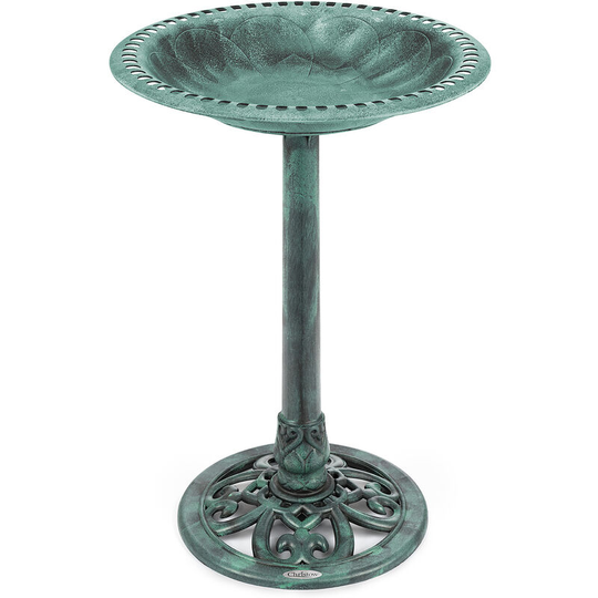 Rustic Bird Bath - Green - Green