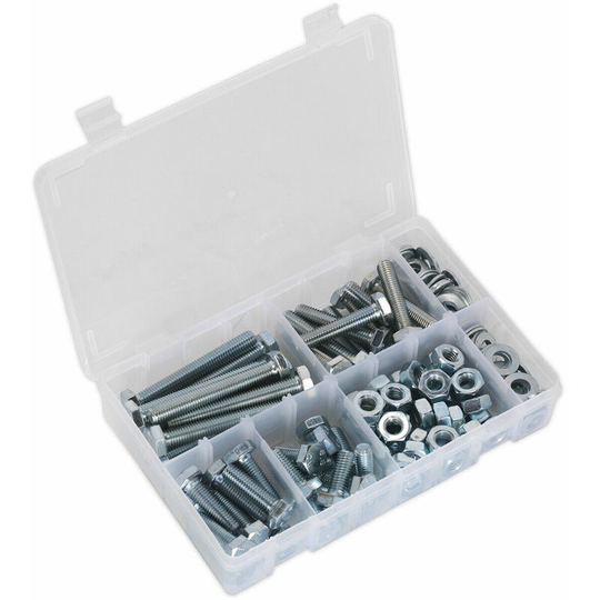Loops - 150 Piece Setscrew Nut & Washer Assortment - High Tensile Steel - M10 Metric