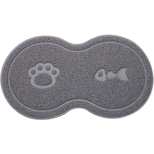 Piece Silicone Pet Feeding Mat, Dog Bowl Mat Waterproof Non-slip pvc Pet Feeding Mat for Dogs and Cats - Gray