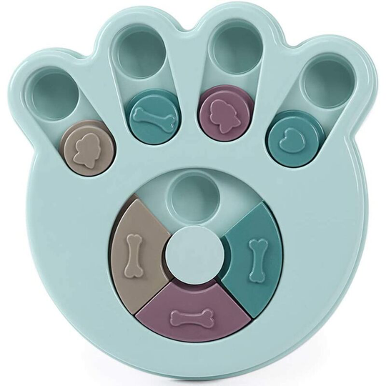Dog Puzzle Feeding Toy, Dog Intelligence Toy, Educational Dog Toy, Interactive Dog Toy, (Blue Footprint) - Langray