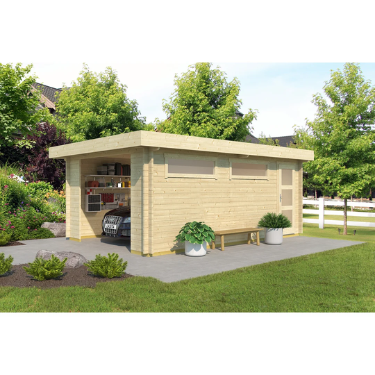 Canberra 14 x 20 Ft. Tongue & Groove Log Cabin