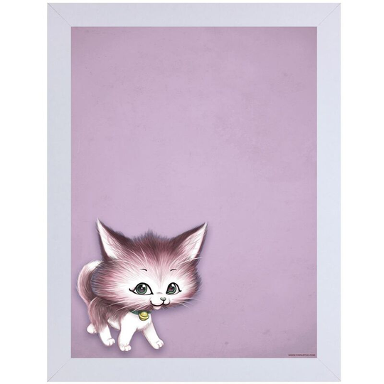 Kitsch Kitten Framed Poster (One Size) (Pastel Pink) - Pastel Pink - Grindstore