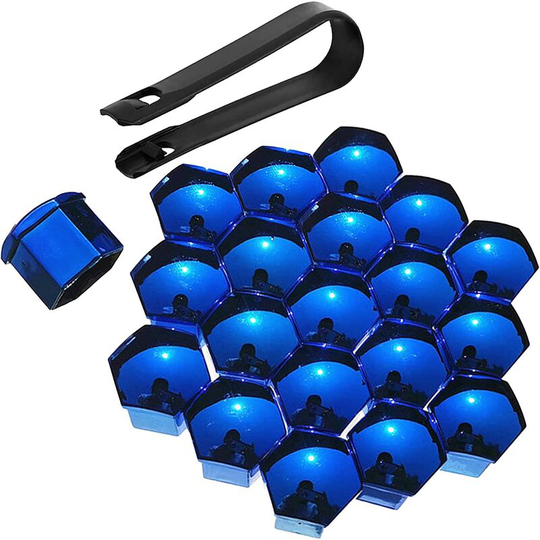 Sun Flowergb - 20 Pieces abs Nut Covers Electroplating Process, Universal 17mm/19mm/21mm Wheel Bolt Covers Hex Protection Caps Tire Nut Cap with