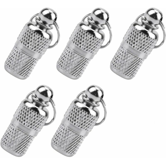 5pcs Cat ID Tag Anti-lost Tube Dog Tag Address Tag for Cat Collar Adjustable Dog Collar Silver ID Tag Keychain