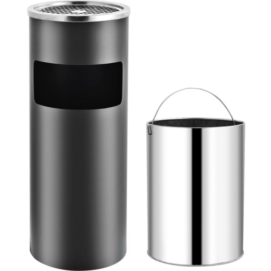 Ashtray Dustbin Hotel 30 l Steel Grey VDTD30846 - Topdeal