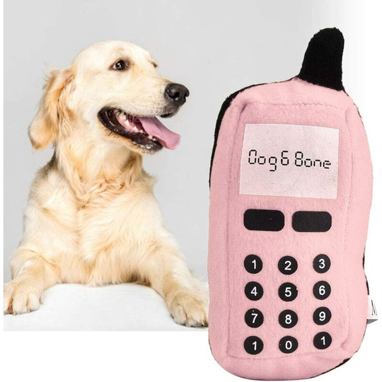 Pet Chew Toy, Cell Phone Plush Dogs Cats Probing Chew Toy Interactive Ripped Dog Chew Toy (Pink)