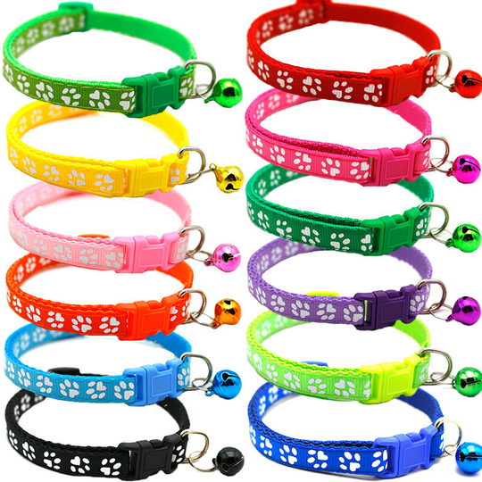 Betterlifegb - Betterlife 12 pcs Cat Collars, Cat Collars and Dog Collars with Bells, Adjustable Safety Clasp, 19-32 cm - Suitable for Cats and Small