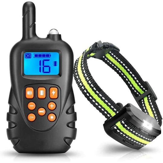 Dog Training Collar, Anti Bark Collar with 600 Metre Remote Rechargeable Waterproof IPX7 Receiver with 3 Vibration / Shock / Beep Sound Modes (Grey)