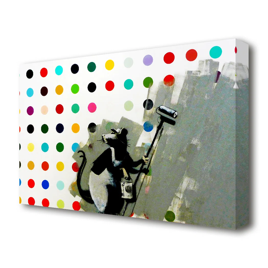 We Love Grey Rat by Banksy - Wrapped Canvas Graphic Art Print
