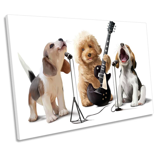 Puppy Dogs Music Band - Wrapped Canvas Graphic Art