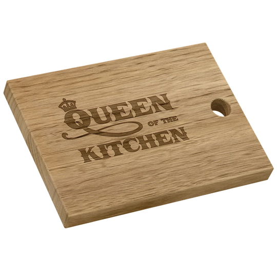 Pixie Oak Wood Queen of the Kitchen Engraved Chopping Board