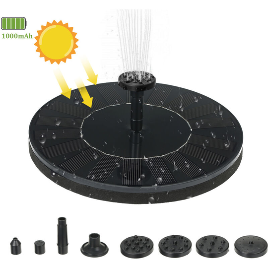 Solar Fountain Water Pump Free Standing Birdbath for Outdoor Pond Garden Patio Lawn Pool Decoration