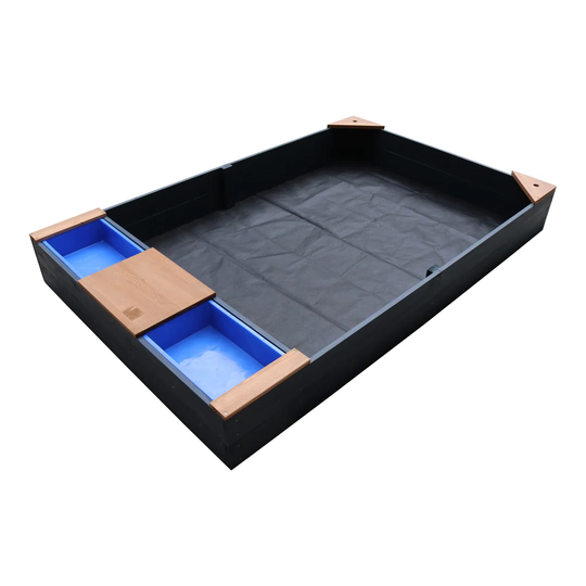 Freeport Park Ilminster 115Cm x 218Cm Wood Rectangular Sandbox with Cover