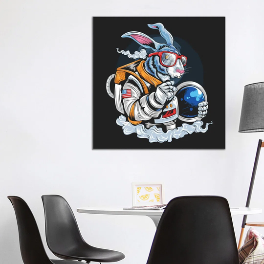 Rabbit Astronaut by Art Mirano - Wrapped Canvas Art Prints