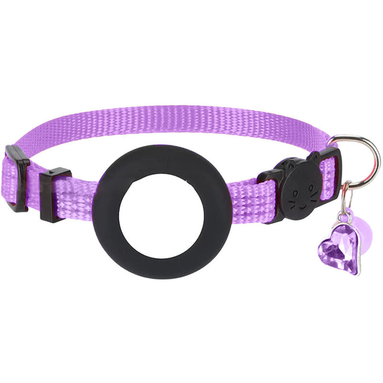 Cat Airtag Collar With Bells, Pet Airtag Collar With Waterproof Airtag Holder And Safety Clasp