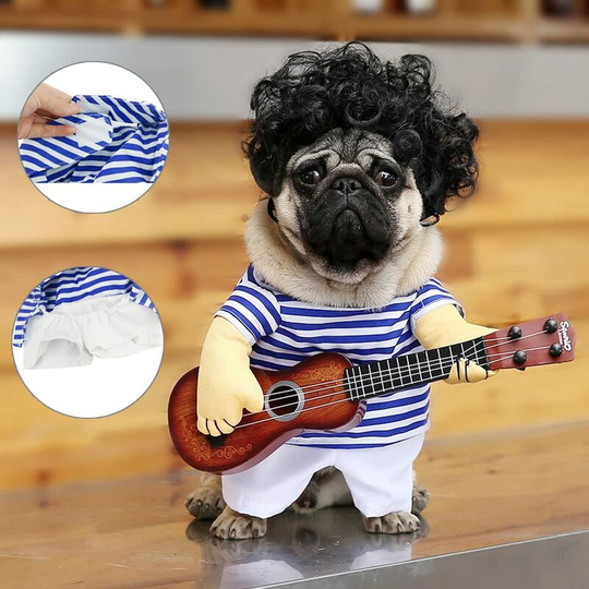 Funny Guitar Dog Costumes Pet Clothes Dog Clothes Chihuahua Teddy Pug Costume Christmas Halloween Party Costumes Outfit(XL)