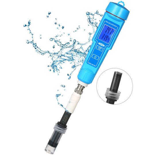 Lifcausal - High Accuracy pH Meter atc 2-in-1 pH & Temperature Meter Skin pH Acidimeter Portable pH Test Pen Aquarium Fish Tank pH Value Meter